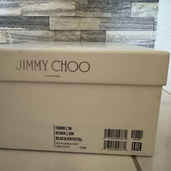 NEW Jimmy Choo black knit sock sneakers w Swarovski crystals - TORRI - EU38 US7 - Picture 10 of 13